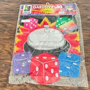 Bunco night garden flag window flag new in package